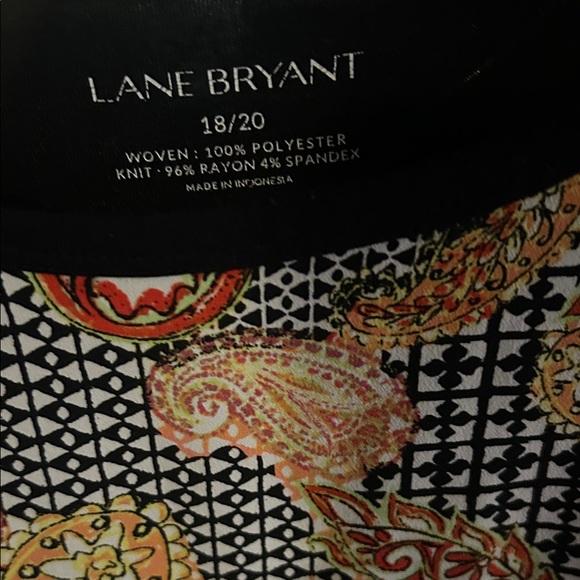 Lane Bryant Black and Paisley Patchwork Blouse - Picture 2 of 7